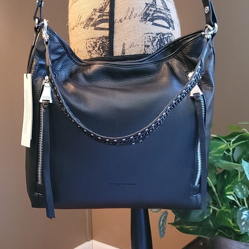 AIMEE KESTENBERG Zip Me Up Black Convertible Hobo Bag - Picture 6 of 11